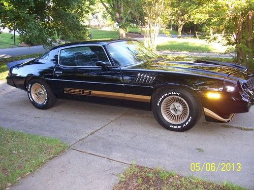 79 factory black build sheet 99,000 miles z28 # 350  auto a/c  67 68 69 70 80 81