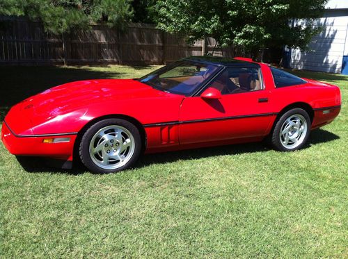 1990 corvette zr1 red saddle sport leather