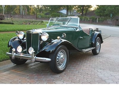 Show condition, restored, tan leather, british racing green, detailed, mg td,