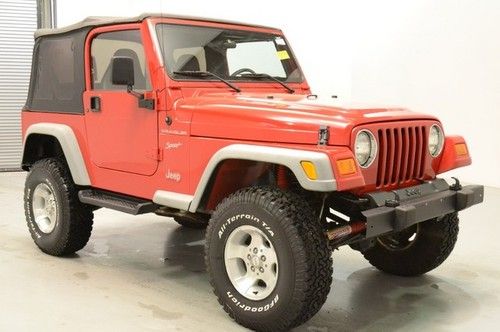 Lifted 4.0l jeep wrangler manual soft top 2dr sport low miles wholesale l@@k