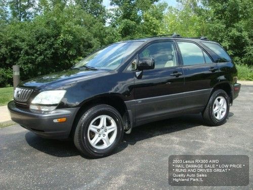 2003 lexus rx300 awd suv hail damage sale leather cd drives perfect 1 low price