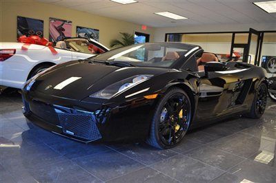 2008 lamborghini gallardo spyder 5.0l 520hp v10 e-gear trans,nero/cuoio,only 8k!