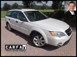 2008 subaru outback i  luggage rack heated mirrors cruise white 44k miles