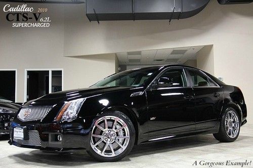 2010 cadillac cts-v sedan 6.2l supercharged ultraview roof polished wheels wow!$