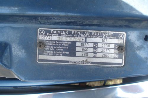 1975 MERCEDES MODEL C107 SLC 280 2.8L EUROPEAN IMPORTED RARE, image 10