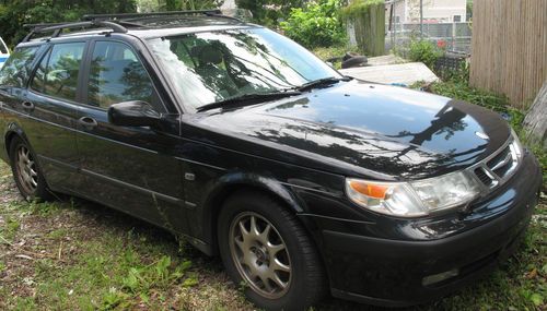 2001 saab 9-5 wagon - 4 cyl automatic black 151k loaded cold ac - runs great