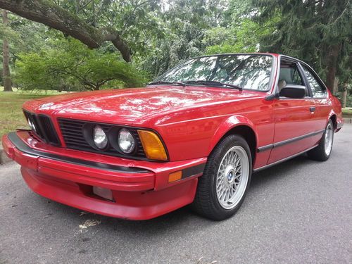 1986 bmw 635csi, rare, red on tan, ac, roof, mtech wing!