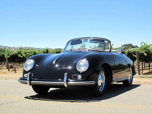 RARE 1957 PORSCHE 356A CABRIOLET FACTORY BLACK/BLACK SOLID ORIG FLRS FULL RESTO, US $119,995.00, image 3