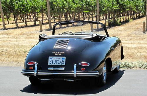 RARE 1957 PORSCHE 356A CABRIOLET FACTORY BLACK/BLACK SOLID ORIG FLRS FULL RESTO, US $119,995.00, image 6
