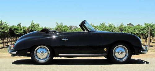 RARE 1957 PORSCHE 356A CABRIOLET FACTORY BLACK/BLACK SOLID ORIG FLRS FULL RESTO, US $119,995.00, image 8