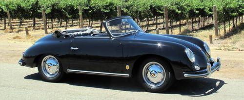 RARE 1957 PORSCHE 356A CABRIOLET FACTORY BLACK/BLACK SOLID ORIG FLRS FULL RESTO, US $119,995.00, image 9