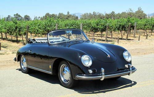 RARE 1957 PORSCHE 356A CABRIOLET FACTORY BLACK/BLACK SOLID ORIG FLRS FULL RESTO, US $119,995.00, image 10