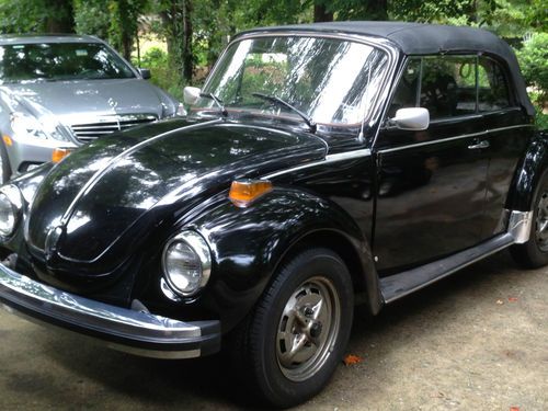 1979 vw super beetle convertible, rare epilogue edition, triple black, 31k miles