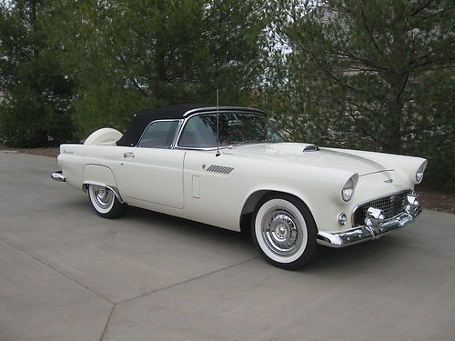 1956 ford thunderbird base convertible 2-door 5.1l classic 56 t-bird white on re