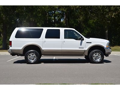 2003 ford excursion eddie bauer diesel 6.0l 4x4 loaded w/leather dvd lifted