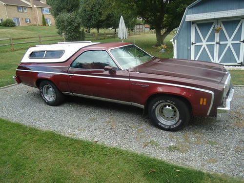 1976 chevy el camino 2dr 406 ci gm automatic custom cap 31,256 mi a/c maroon