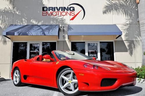 2004 ferrari 360 spider! red/tan! 6spd! shields! rare!!