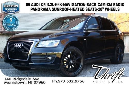 09 audi q5 3.2l-66k-navigation-back cam-xm radio-panorama sunroof-heated seats