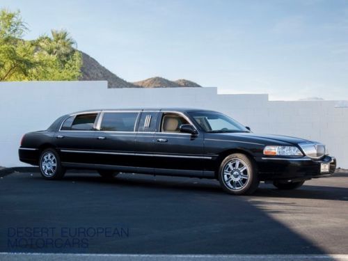 2011 lincoln towncar executive limo 6 door black camel interior lights privacy