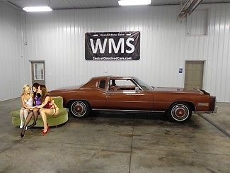 1978 brown cadi eldorado biarritz loaded clean leather v8 power auto sunroof cb