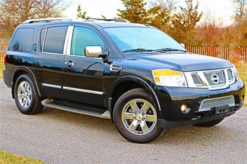 2012 nissan armada platinum edition~low miles~black/black~loaded~moon~navi~dvd