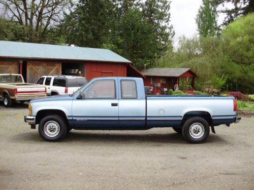 1991 chevrolet silverado c/k2500 4wd ext.cab long bed,adult owned,rust free,nice
