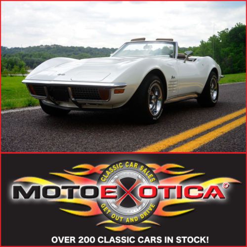 1972 chevy corvette convertible lt1 v8 - #&#039;s matching - hardtop - white and tan