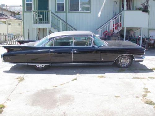 1960 cadillac fleetwod, triple black with vinyl top, no reserve, california car