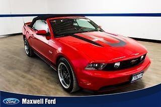 11 ford mustang gt convertible red over red leather, navigation, clean!!
