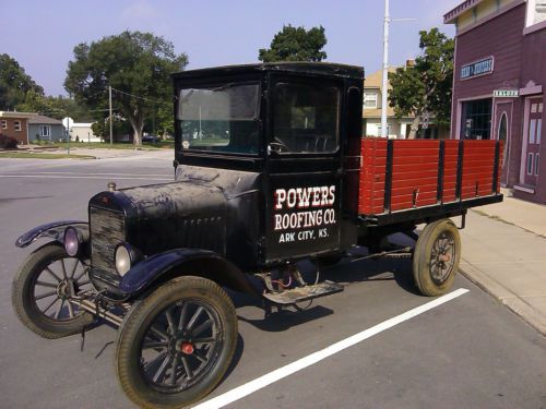 Ford model tt truck with advertising