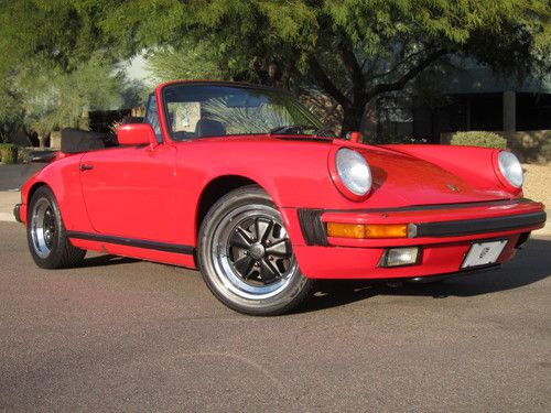 1988 porsche 911 carrera cabriolet, 3.2l, g50 5-spd, pwr top, fuchs, guards red!