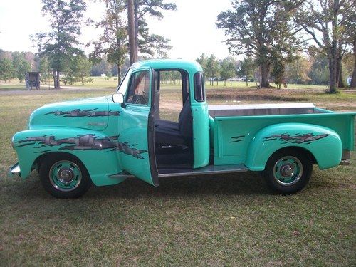 1948 chevy classic custom rat rod antique pickup truck with chrome v8 engine