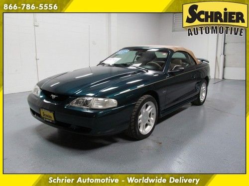 1996 ford mustang gt 4.6l v8 convertible soft top automatic green