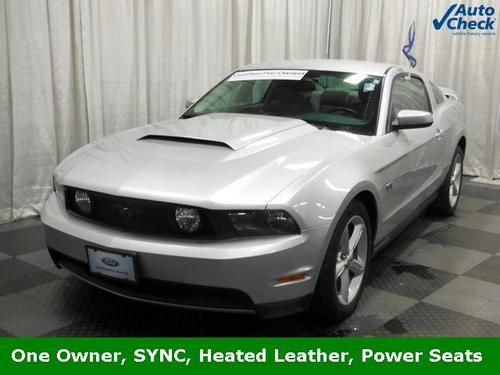 2010 ford mustang gt premium, ford certified, 4.6l v8, silver w/stone leather