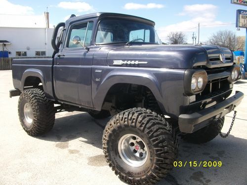 1959 ford f100 4x4 lifted  38'' big foot short box 400m bronco custom