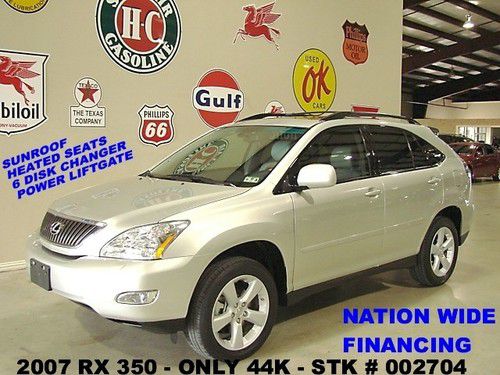 2007 rx350,fwd,sunroof,heated leather,6 disk indash,18in wheels,44k,we finance!!