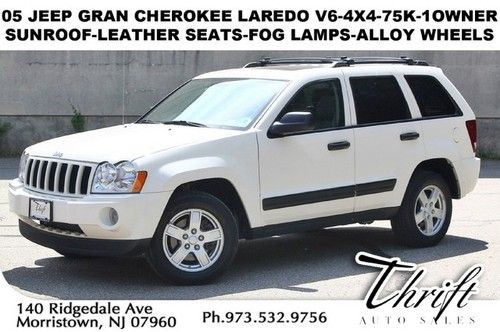 05 jeep gran cherokee laredo v6-4x4-75k-1owner-sunroof-leather seats-fog lamps