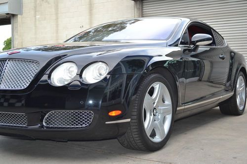 2005 bentley continental gt coupe 2-door 6.0l jet black / red interior