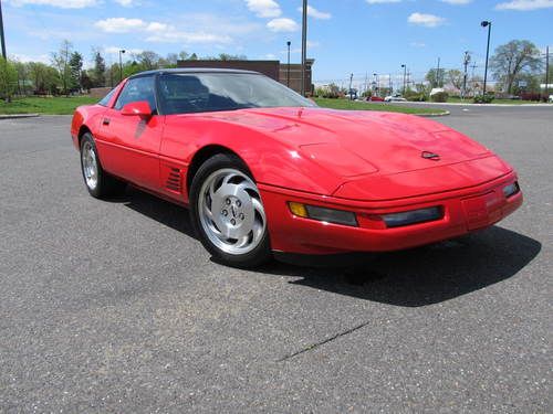 1996 chevrolet corvette red black leather lt1 glass top 43000 original miles!