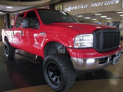 2006 ford f250 crew cab lariat diesel 4x4 red immaculate