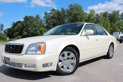 2001 cadillac deville dts 61k 1 owner pearl white night vision cream leather