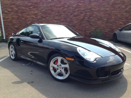 2004 porsche 996 911 turbo coupe 6-speed 16k 2-owner blk/blk bone stock clean!