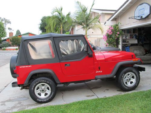 1995 jeep wrangler red 4 cyl 4x4