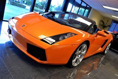 2007 lamborghini gallardo spyder 5.0l 500hp v10 e-gear trans,arancio/nero only6k