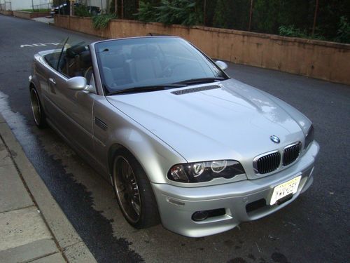 Mint 2002 bmw m3 convertible silver 2-door 3.2l manual w/ 27,000 low miles