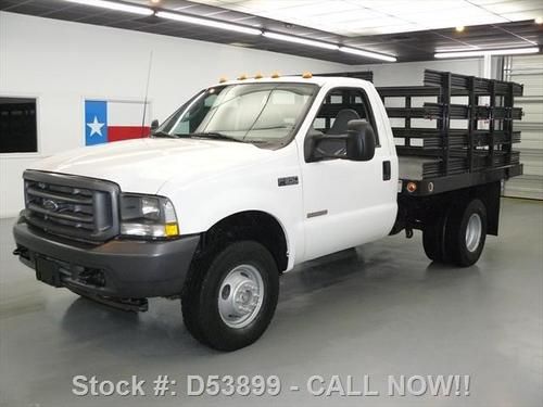 2003 ford f350 reg 4x4 diesel dually flat/stake bed 57k texas direct auto