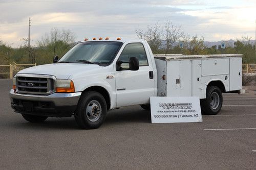 2001 ford f350 utility bed diesel drw dually 7.3l cruise tow see our video