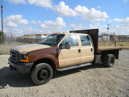 2001 ford f-450 crew cab xl 7.3l powerstroke flatbed dump truck
