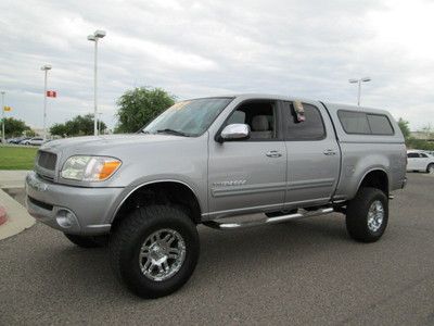 2006 lifted 4x4 4wd silver v8 automatic double cab pickup truck camper shell