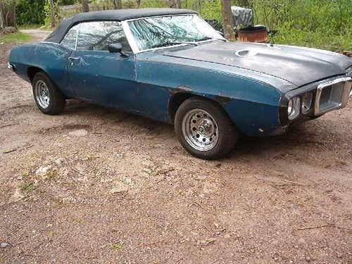 69 PONTIAC FIREBIRD CONVERTABLE NOT CAMARO BLUE 400 POSI MANUAL SHIFT, image 8